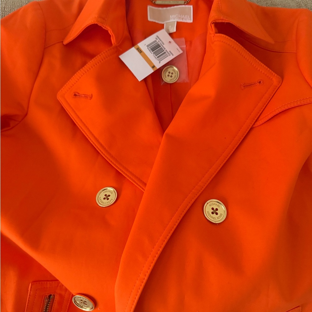 Michael Kors Vibrant Orange Trench Coat